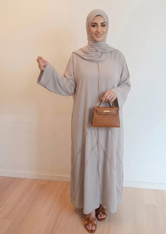 Abaya fil d'or avec voile intégré - Nouriam