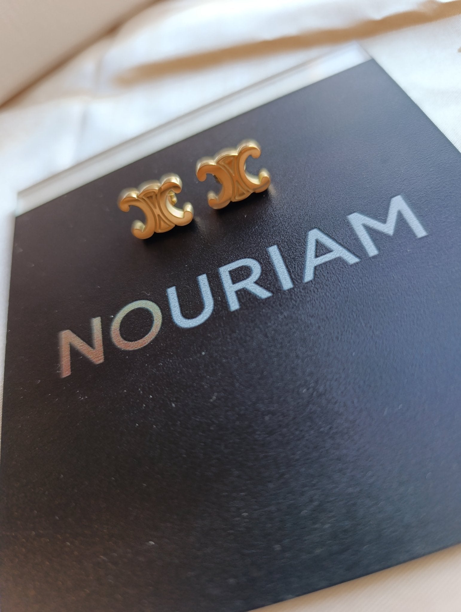 Boucle d'oreille CC pour femme en acier inoxydable - Nouriam