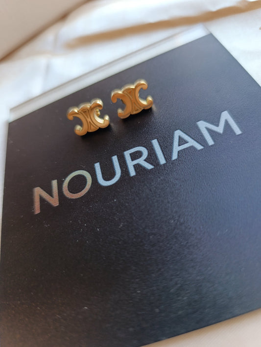 Boucle d'oreille CC pour femme en acier inoxydable - Nouriam