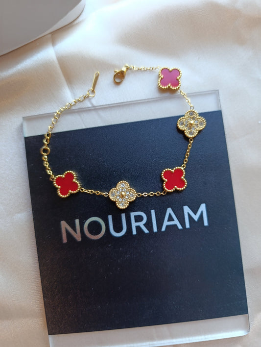Bracelet trèfle bicolore - Nouriam