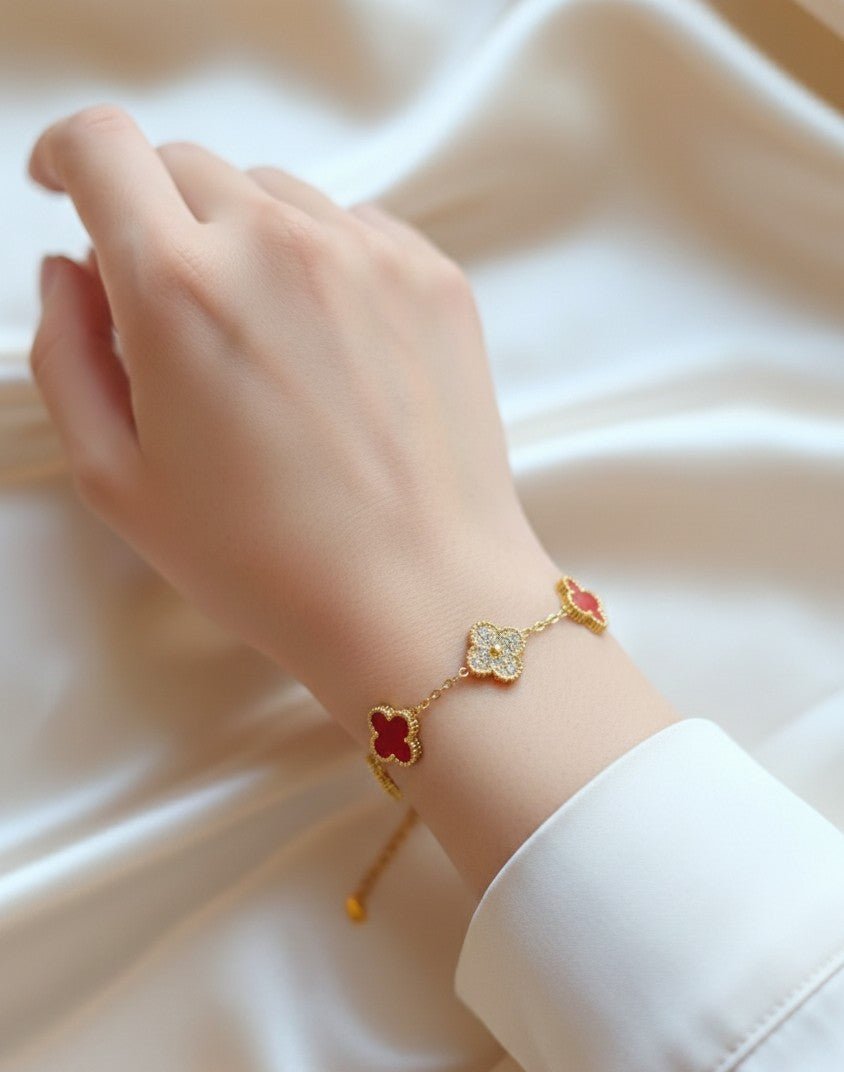 Bracelet trèfle bicolore - Nouriam