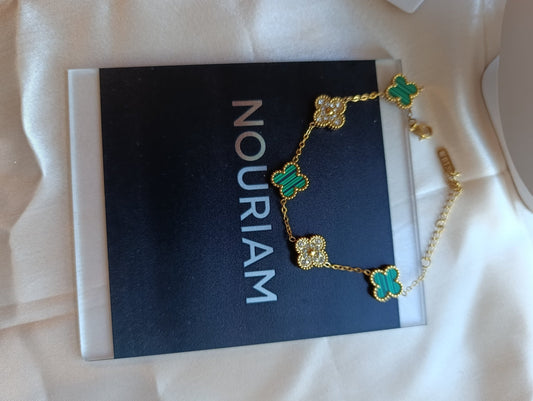 Bracelet trèfle bicolore en acier inoxydable - Nouriam