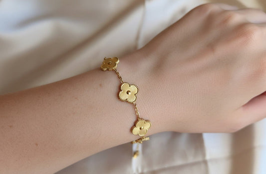 Bracelet trèfle gold en acier inoxydable - Nouriam