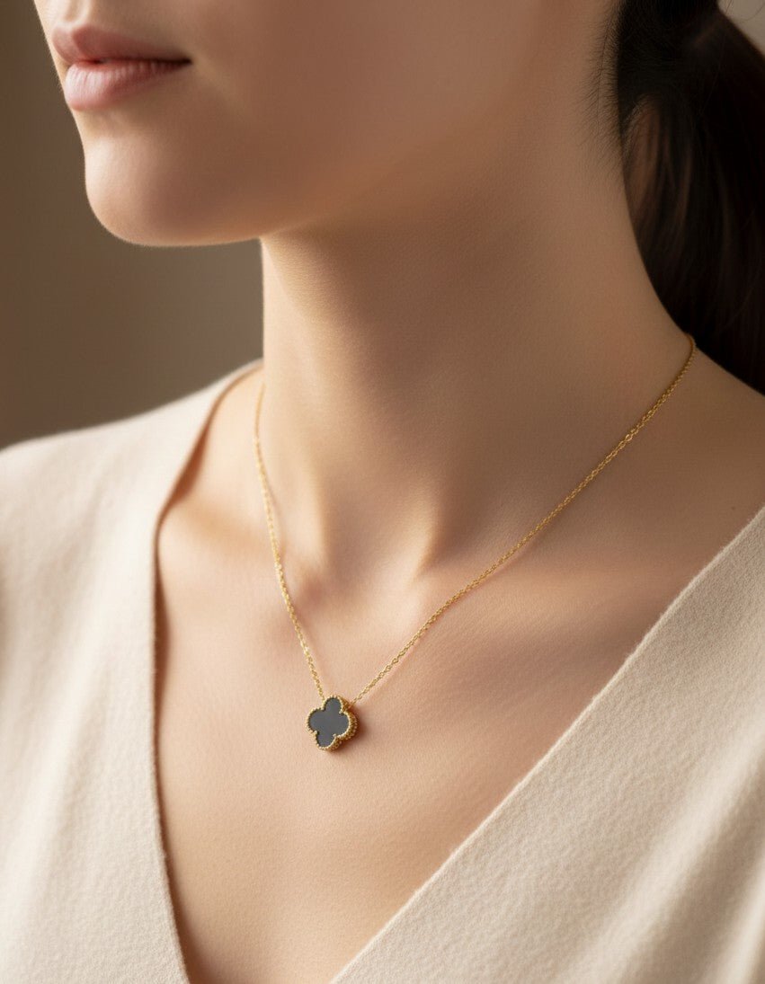 Collier trèfle en acier inoxydable - Nouriam
