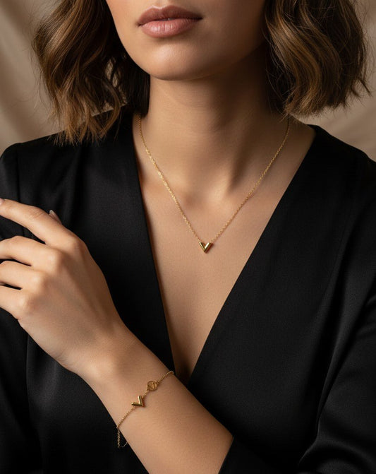 Ensemble V en acier inoxydable - Nouriam