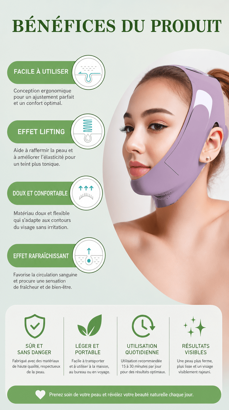 Masque liftant affinant double menton - Nouriam