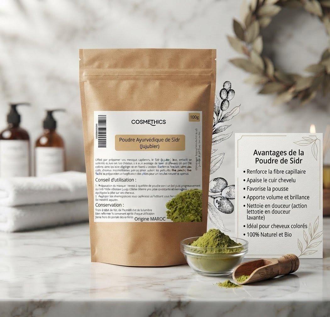 Poudre de jujubier (sidr) poudre magique repousse et volume cheveux - Nouriam